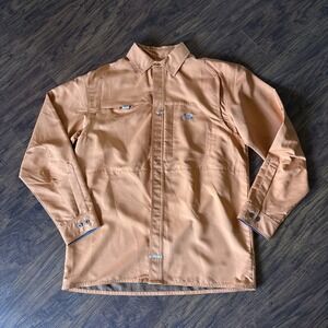 Under Armour Women's Heat Gear LS Button Down Shirt  Sz M Vented Neon Orange